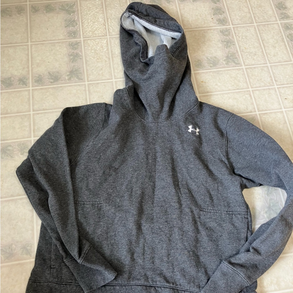 Under Armour Loose Cropped Hoodie Gray size Medium